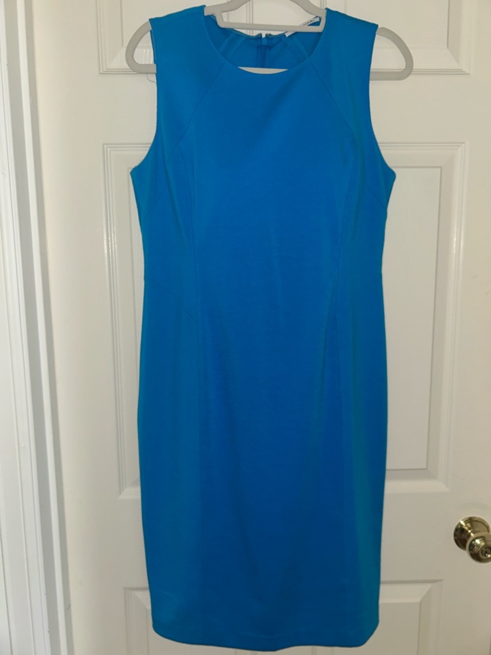 T Tahari Vibrant Blue Sleeveless Midi Sheath Dress size 12